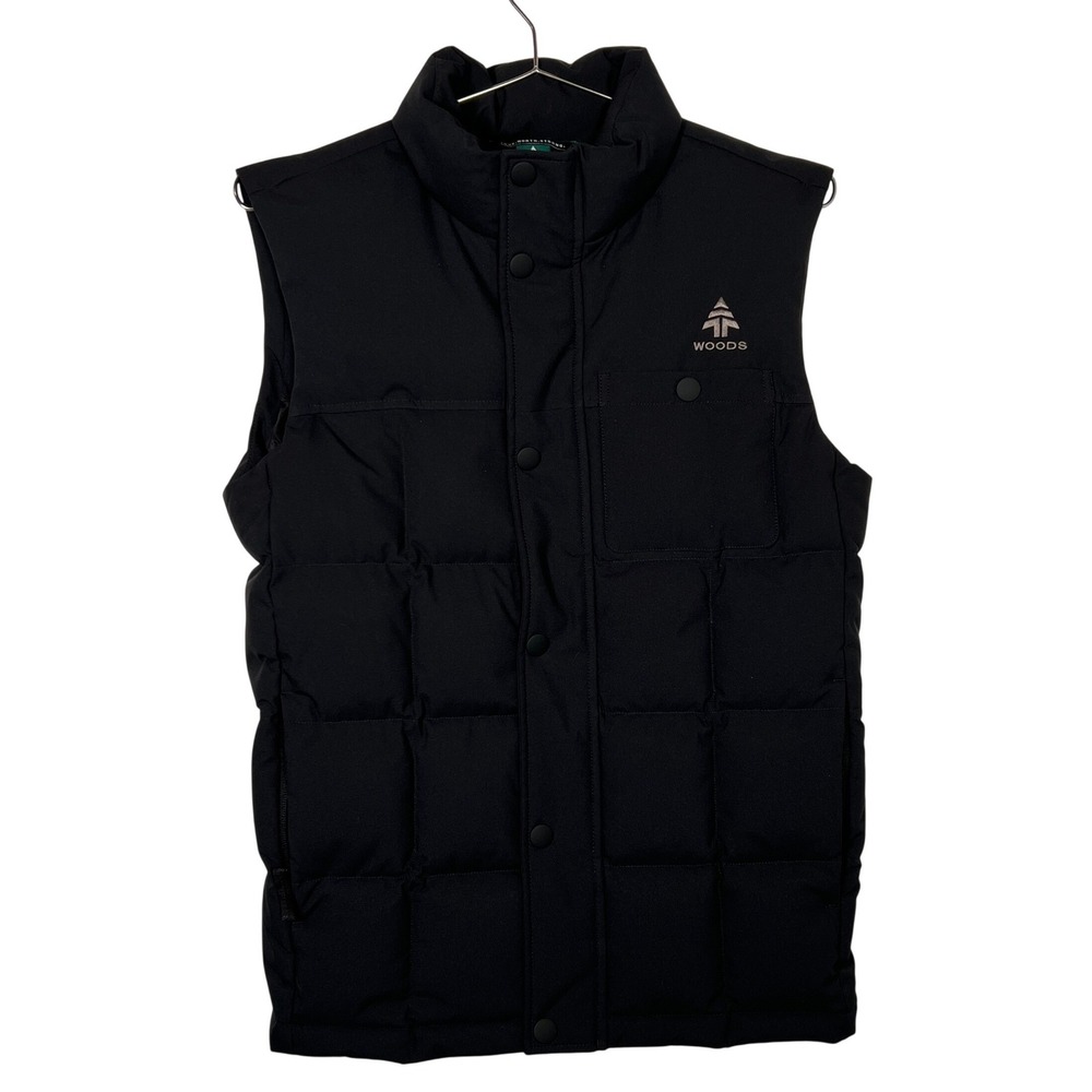 Woods Black Puffer Vest Down Filled Insulated Outdoor Gorpcore Men's Small